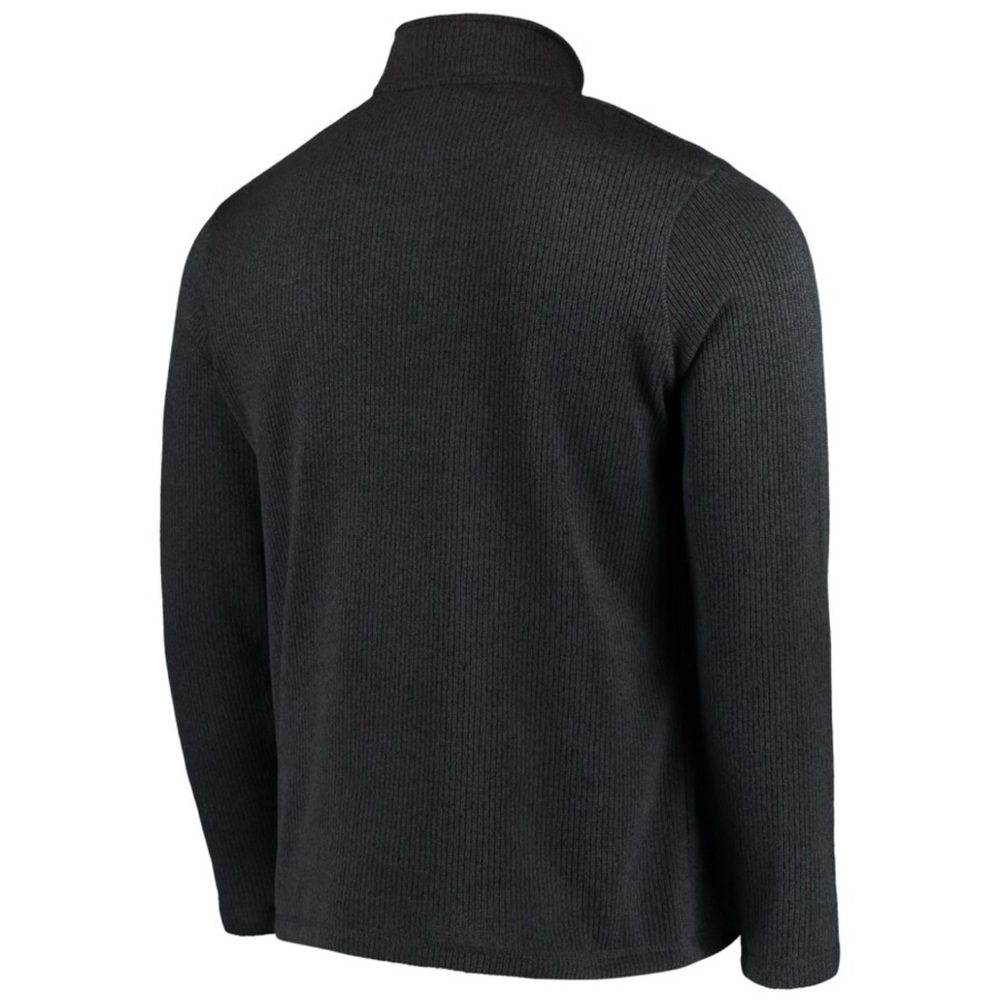 💝 Men’s Champion Charcoal Gray Wisconsin Badgers Ribbed Quarter Zip Pullover 2XL - Picture 4 of 6